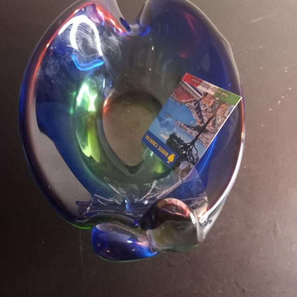 GORGEOUS NEW White Cristal Murano Italy 8" Sommerso Bowl. - Picture 8 of 9